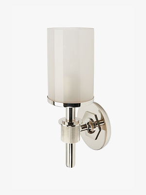 Henry Wall Mounted Single Arm Sconce with Etched Glass Shade