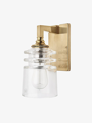 Watt II Wall Mounted Single Arm Sconce with Glass Shade  