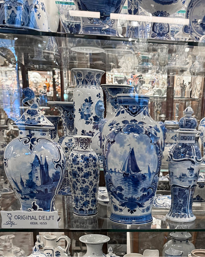 Royal Delft molds being filled with liquid clay