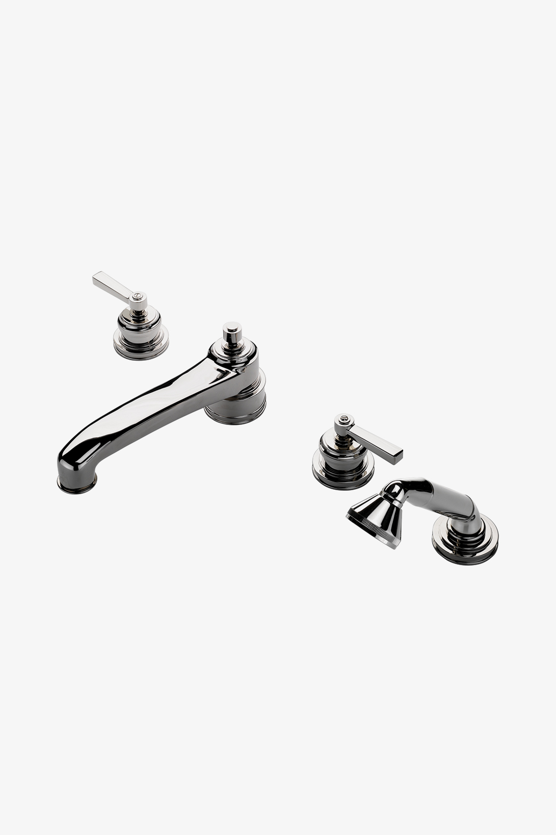 Discover Aero Floor Mounted Exposed Tub Filler with Metal Handshower