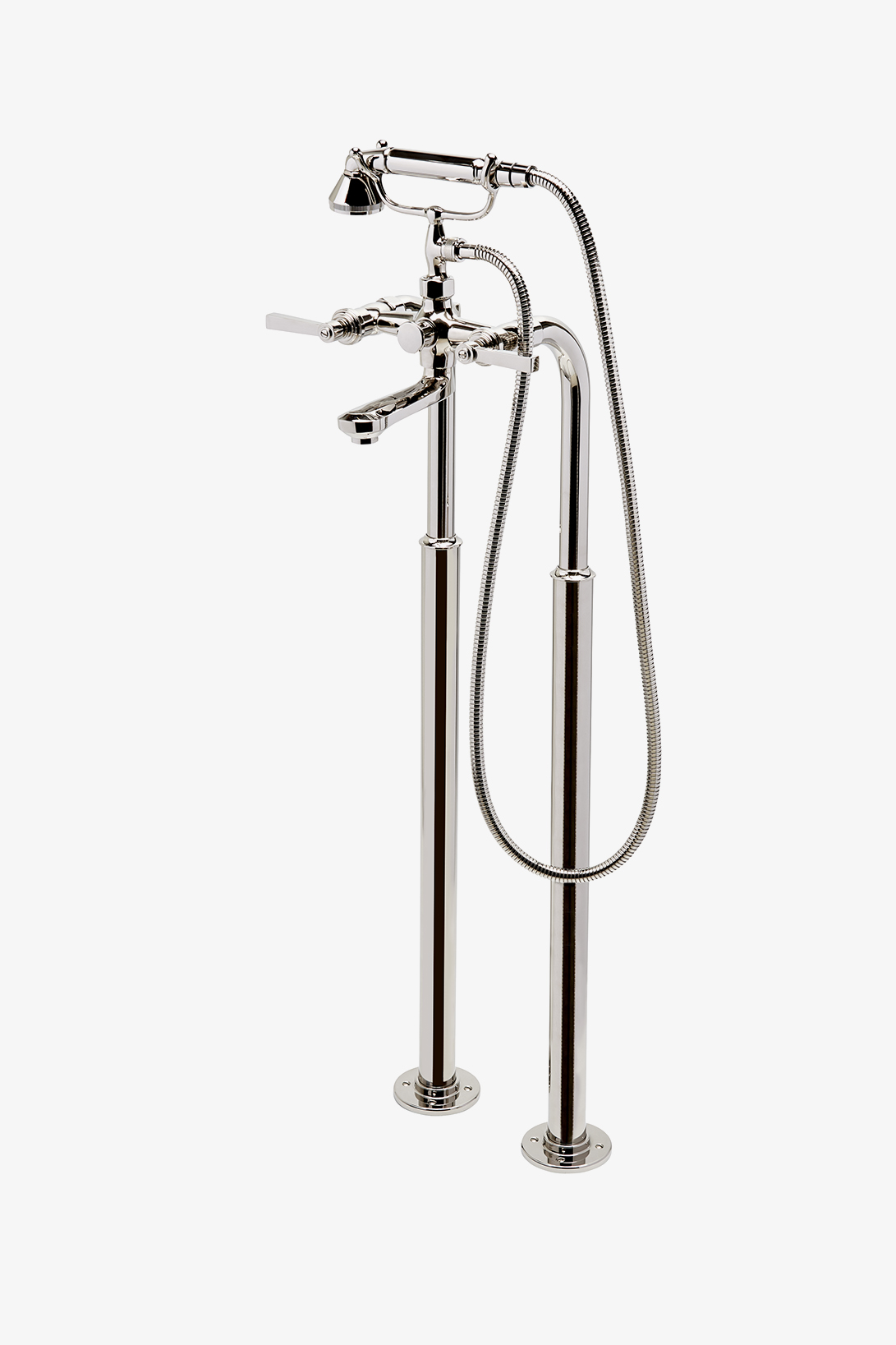 Discover Aero Floor Mounted Exposed Tub Filler with Metal Handshower