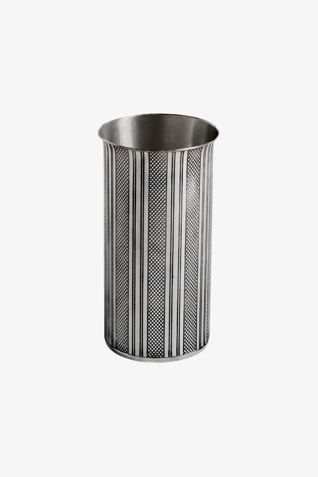Engine Turned Pewter Toothbrush Holder