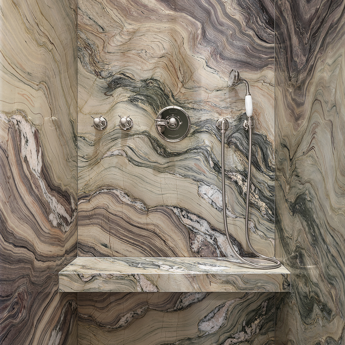 Discover Easton Classic Handshower On Hook with White Porcelain