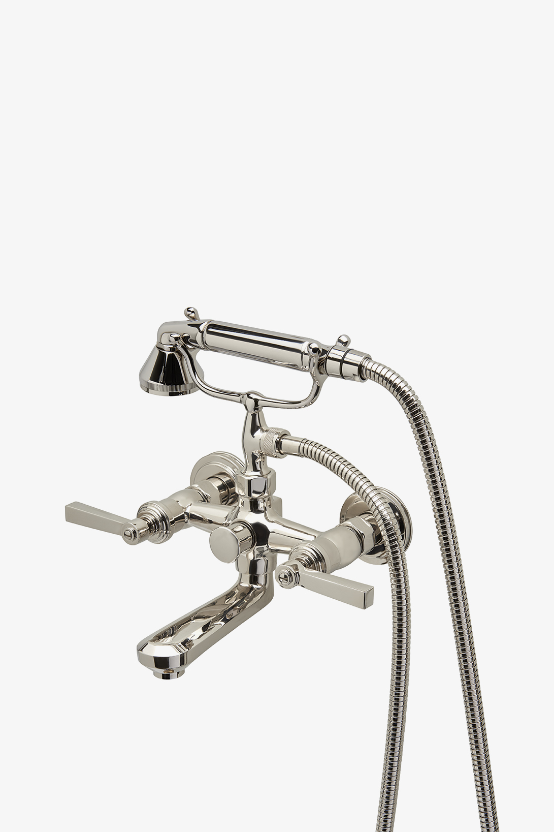 Discover Aero Floor Mounted Exposed Tub Filler with Metal Handshower