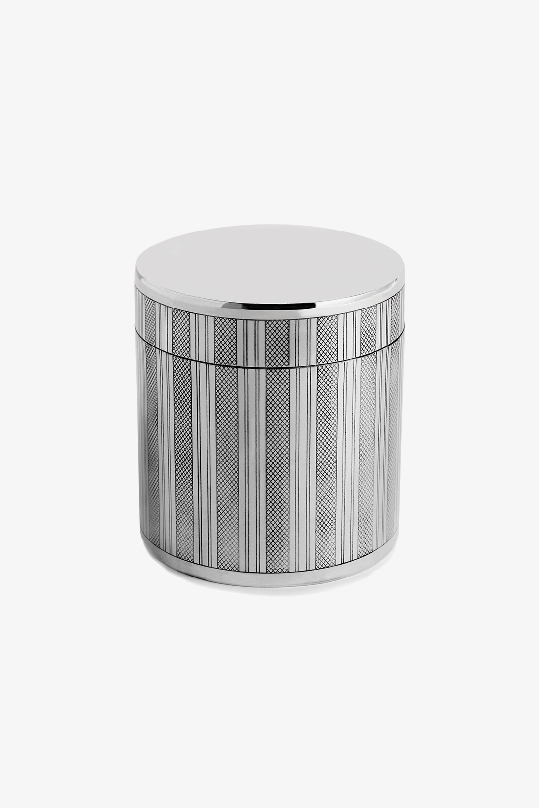 Engine Turned Pewter Round Container