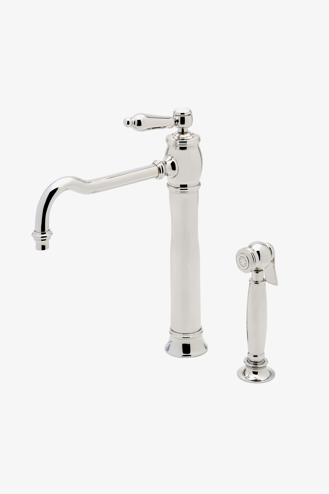 Discover Julia One Hole High Profile Kitchen Faucet, Metal Cross