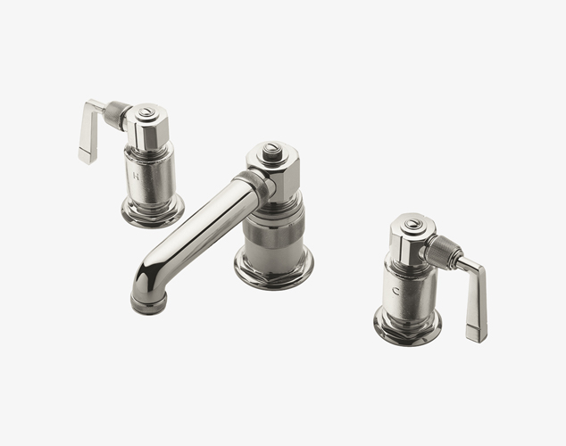 R.W. Atlas  Low Profile Three Hole Deck Mounted Lavatory Faucet