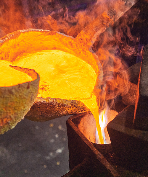 Molten Brass used for casting